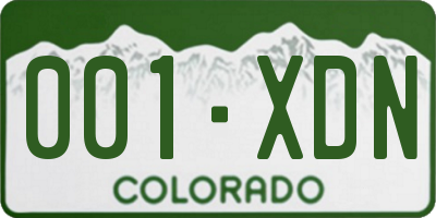 CO license plate 001XDN