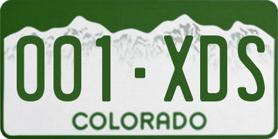 CO license plate 001XDS