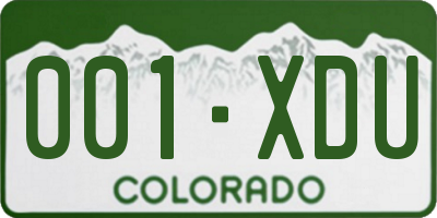 CO license plate 001XDU