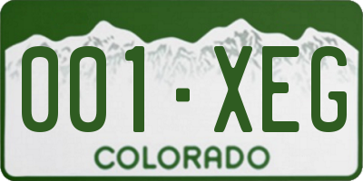 CO license plate 001XEG