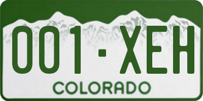 CO license plate 001XEH