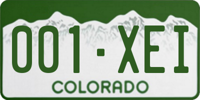CO license plate 001XEI