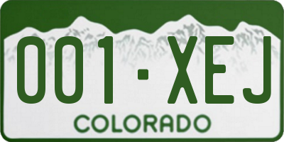CO license plate 001XEJ