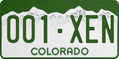 CO license plate 001XEN