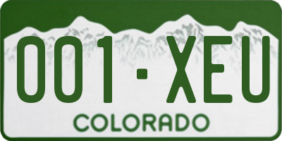 CO license plate 001XEU