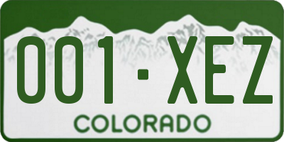 CO license plate 001XEZ
