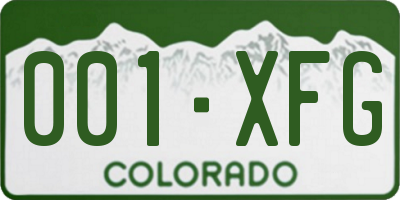 CO license plate 001XFG