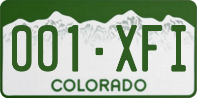 CO license plate 001XFI