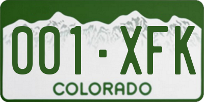 CO license plate 001XFK