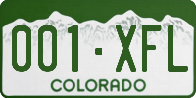 CO license plate 001XFL