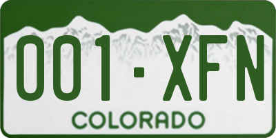 CO license plate 001XFN
