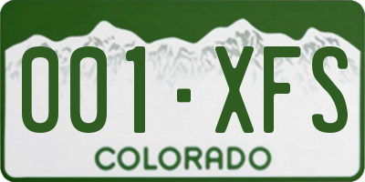 CO license plate 001XFS