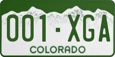 CO license plate 001XGA