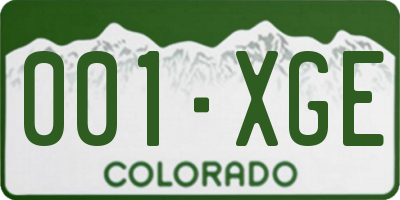 CO license plate 001XGE