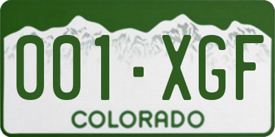 CO license plate 001XGF