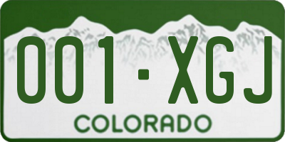 CO license plate 001XGJ