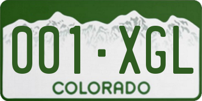 CO license plate 001XGL