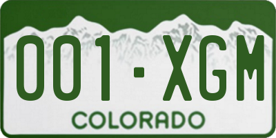 CO license plate 001XGM