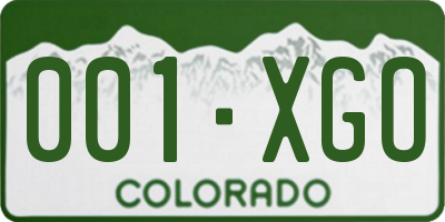 CO license plate 001XGO