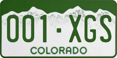 CO license plate 001XGS