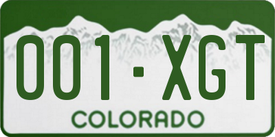 CO license plate 001XGT