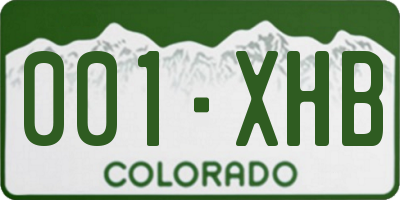 CO license plate 001XHB