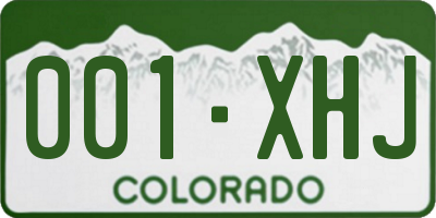 CO license plate 001XHJ