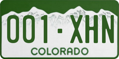 CO license plate 001XHN