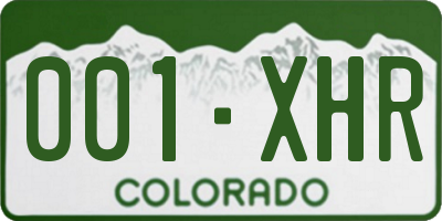 CO license plate 001XHR