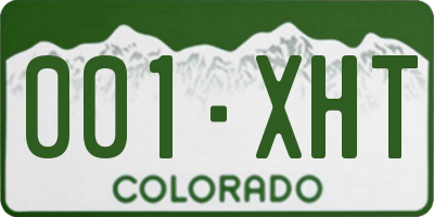 CO license plate 001XHT