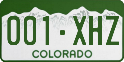 CO license plate 001XHZ