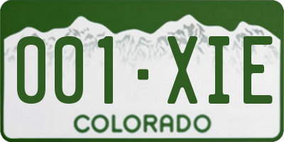 CO license plate 001XIE