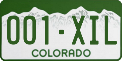 CO license plate 001XIL