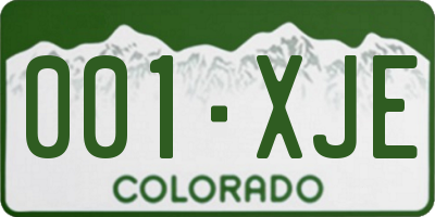 CO license plate 001XJE