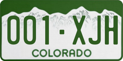 CO license plate 001XJH