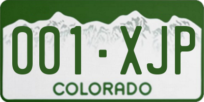 CO license plate 001XJP