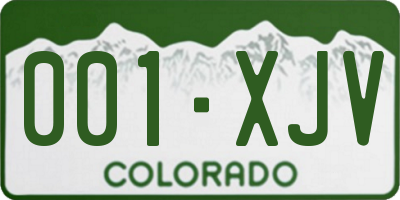 CO license plate 001XJV