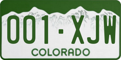 CO license plate 001XJW