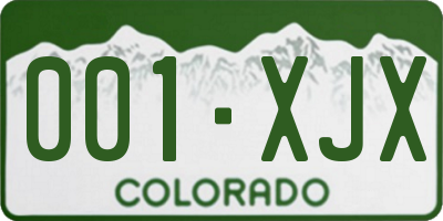 CO license plate 001XJX