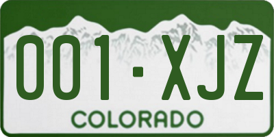 CO license plate 001XJZ