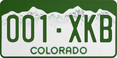 CO license plate 001XKB