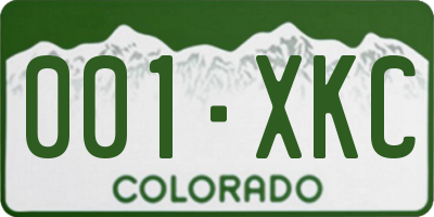 CO license plate 001XKC