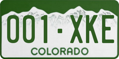 CO license plate 001XKE