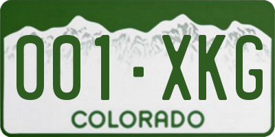 CO license plate 001XKG