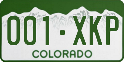 CO license plate 001XKP