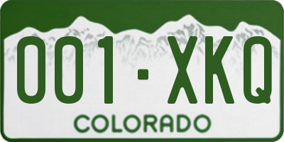 CO license plate 001XKQ