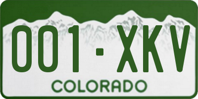 CO license plate 001XKV