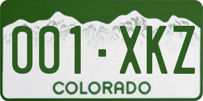 CO license plate 001XKZ