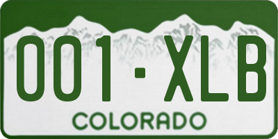 CO license plate 001XLB