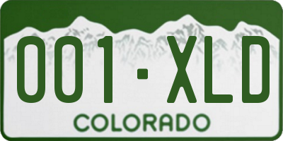 CO license plate 001XLD